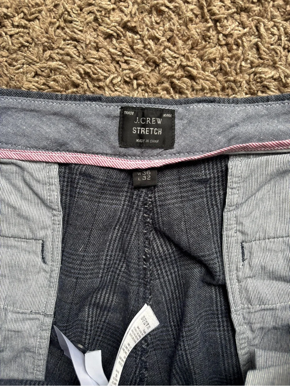 J. Crew Stretch Plaid Trousers in Dark Charcoal